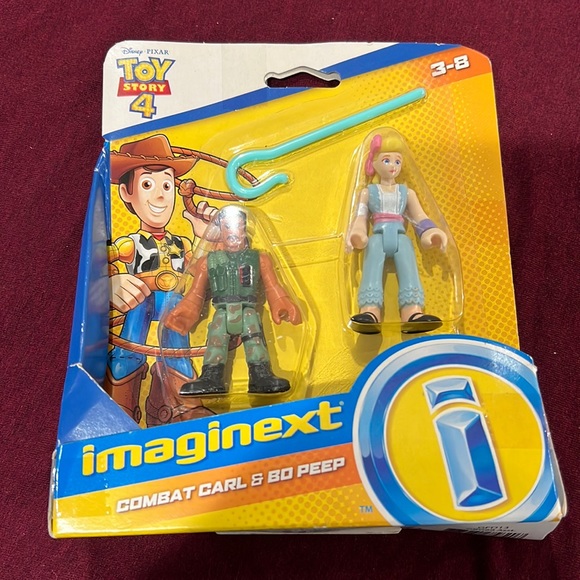 Fisher-Price Imaginext Toy Story 4: Set Bo Peep E Combat Carl, 2 Personaggi Con Accessorio, Braccia Mobili, Per Bambini 3-8 Anni.